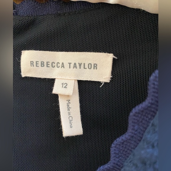 Rebecca Taylor Navy Sleeveless V-neck Midi Dress Size 12 - Picture 3 of 8